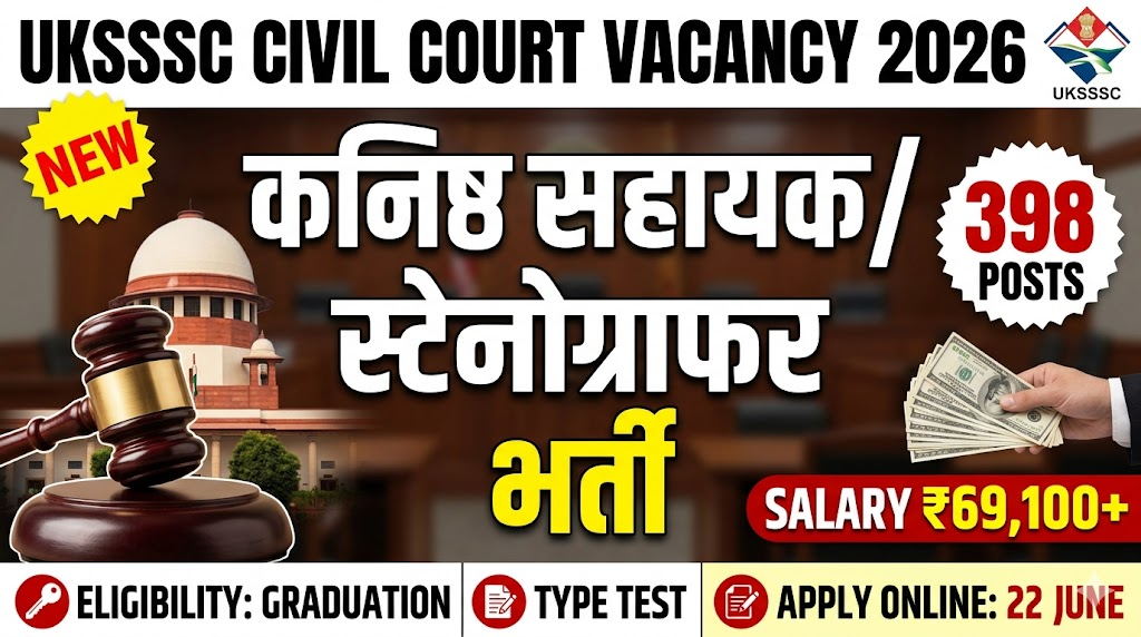 UKSSSC Junior Assistant Civil Court Vacancy 2026