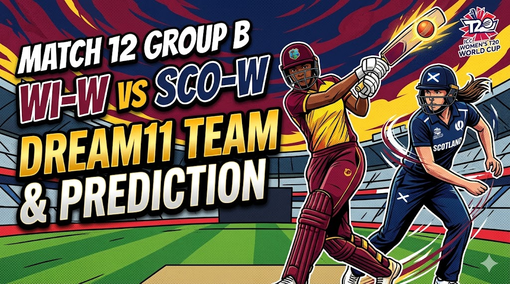 WI-W vs SCO-W Dream11 Team Match 12 Group B