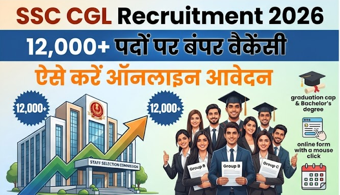 SSC CGL Recruitment 2026: 12,000+ पदों पर निकली बंपर वैकेंसी, ऐसे करें ऑनलाइन आवेदन