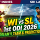 WI vs SL Dream11 Team 1st ODI 2026