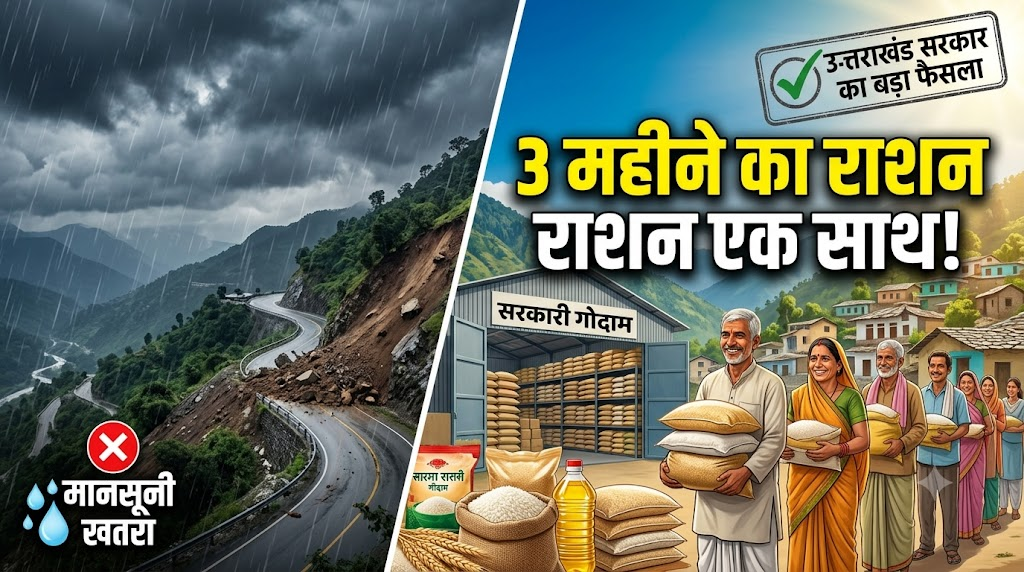 उत्तराखंड सरकार का बड़ा फैसला: मानसून के खतरे को देखते हुए 1 जुलाई से मिलेगा 3 महीने का राशन!
