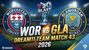 WOR vs GLA Dream11 Team Match 43 T20 Blast 2026 : फैंटेसी क्रिकेट टिप्स, प्लेइंग XI और पिच रिपोर्ट