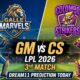 GM vs CS Dream11 Prediction Today Match