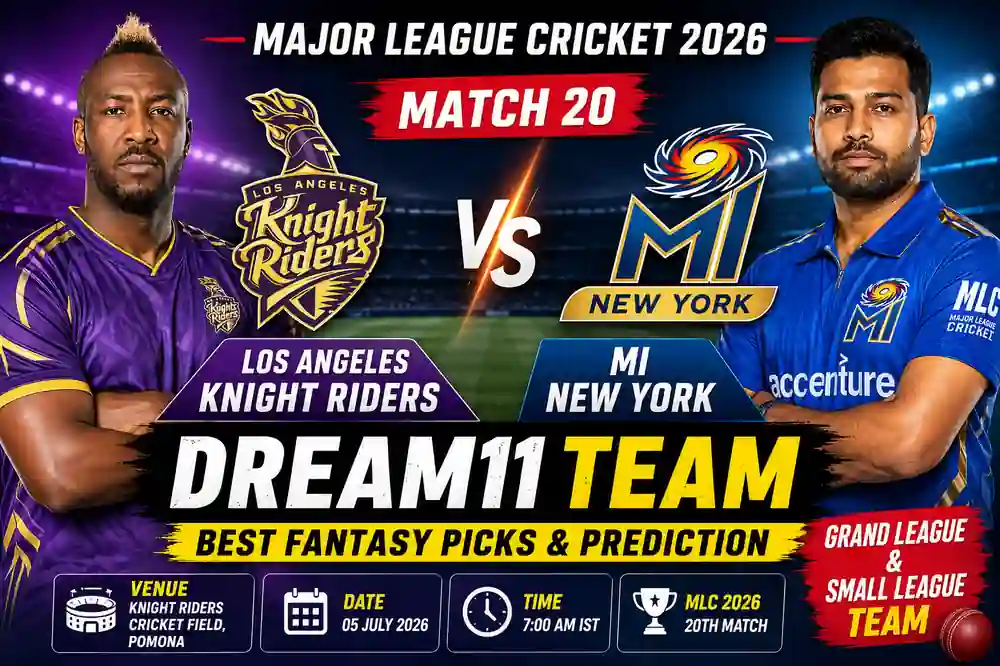LAS vs NY Dream11 Team MLC 2026 Match 20