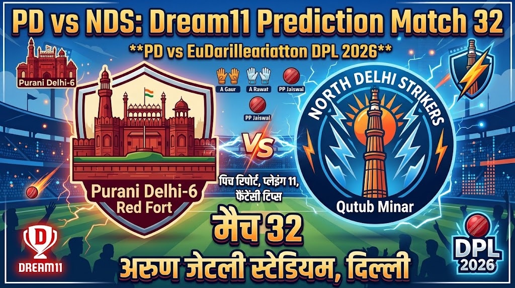 PD vs NDS Dream11 Prediction Match 32 DPL 2026