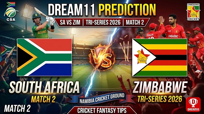SA vs ZIM Dream11 Prediction Match 2 Tri-Series 2026