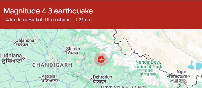 Earthquake in Uttarakhand