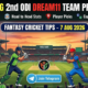 IRE vs AFG Dream11 Team 2nd ODI 2026